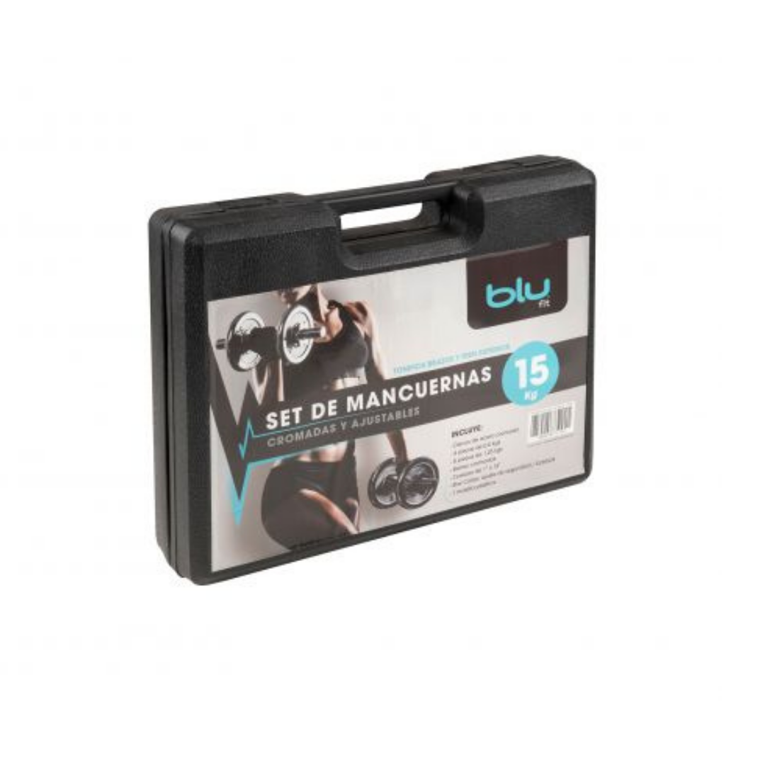 Set de Mancuernas Cromadas 15 kg Body Sculpture – Entrena Donde Quieras