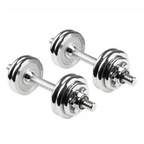 Set de Mancuernas Cromadas 15 kg Body Sculpture – Entrena Donde Quieras