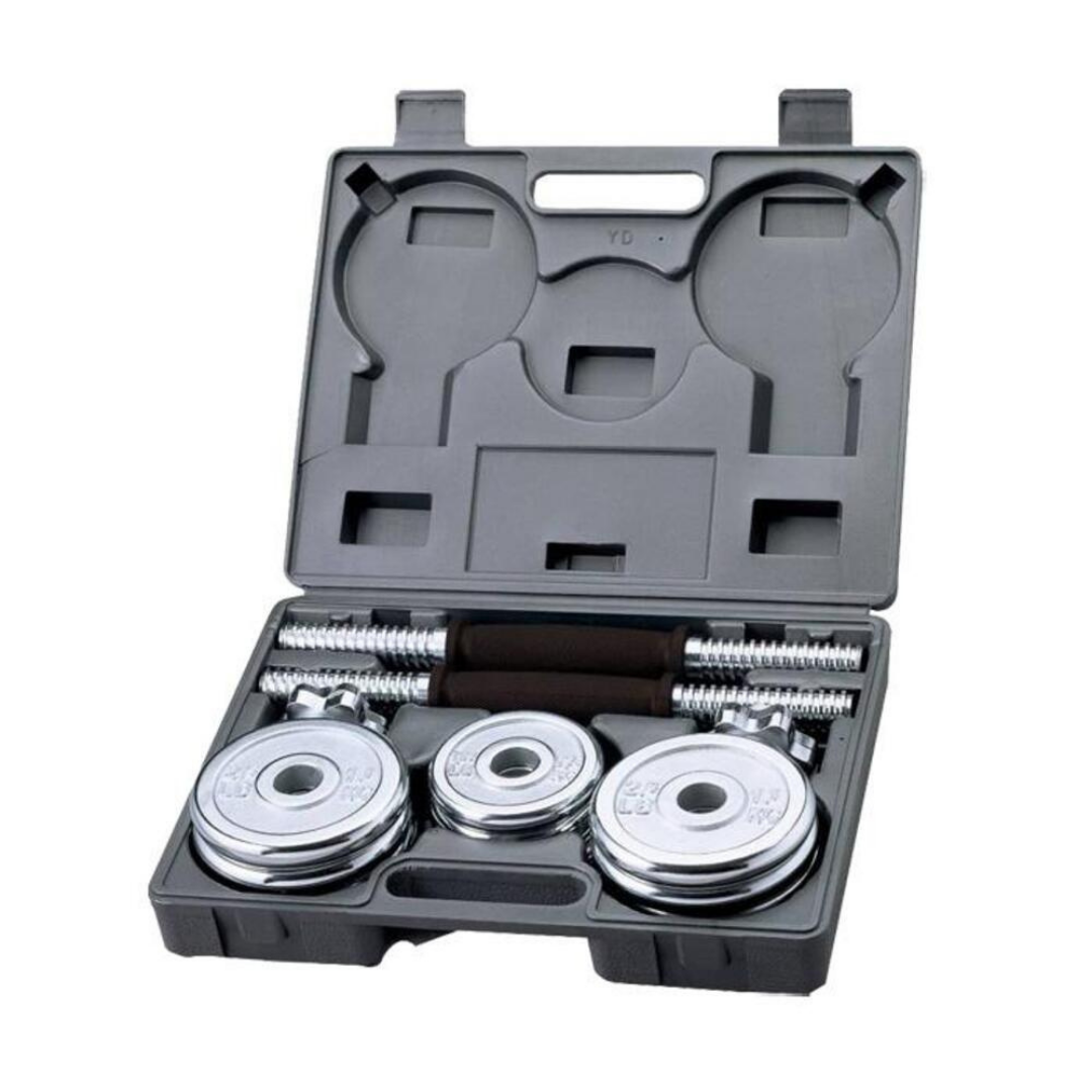 Set de Mancuernas Cromadas 15 kg Body Sculpture – Entrena Donde Quieras