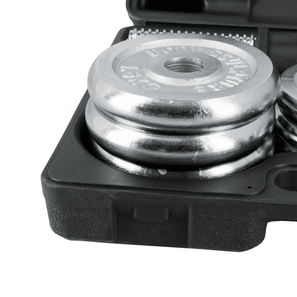 Set de Mancuernas Cromadas 15 kg Body Sculpture – Entrena Donde Quieras