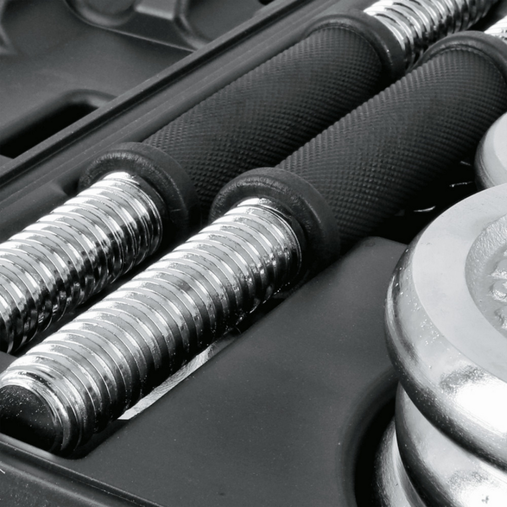 Set de Mancuernas Cromadas 15 kg Body Sculpture – Entrena Donde Quieras